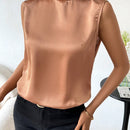 Clasi Blusa Sin Mangas Con Cuello Acampanado Sin Espalda Para Mujer