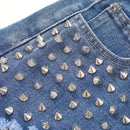 Shorts Vaqueros Rasgados Con Remaches