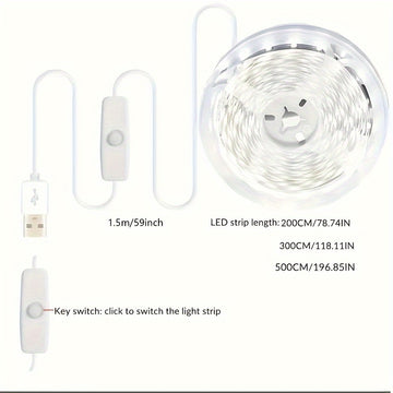 1 pza., Luces de tira LED blancas, Luces de tira LED blancas frías 6000K, Luces de tira LED flexibles brillantes para espejo de tocador, gabinete, cocina, dormitorio, para eventos/tiendas/almacenes