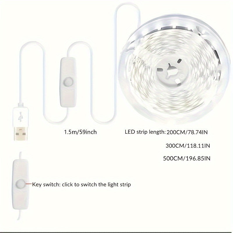 1 pza., Luces de tira LED blancas, Luces de tira LED blancas frías 6000K, Luces de tira LED flexibles brillantes para espejo de tocador, gabinete, cocina, dormitorio, para eventos/tiendas/almacenes