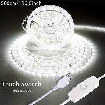 1 pza., Luces de tira LED blancas, Luces de tira LED blancas frías 6000K, Luces de tira LED flexibles brillantes para espejo de tocador, gabinete, cocina, dormitorio, para eventos/tiendas/almacenes