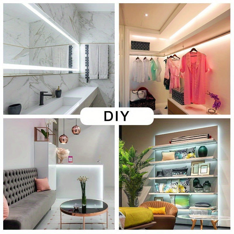 1 pza., Luces de tira LED blancas, Luces de tira LED blancas frías 6000K, Luces de tira LED flexibles brillantes para espejo de tocador, gabinete, cocina, dormitorio, para eventos/tiendas/almacenes