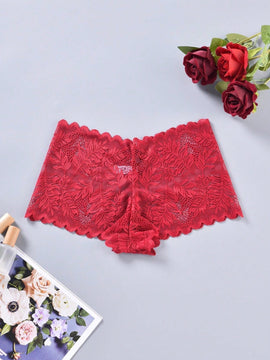 3 Piezas/set Bragas Sexys De Encaje Ahuecadas Para Mujeres