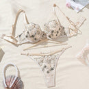 Conjunto De 2 Piezas De Ropa Interior Femenina Bordado Romantico, Temporada De Bodas