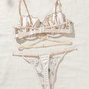 Conjunto De 2 Piezas De Ropa Interior Femenina Bordado Romantico, Temporada De Bodas
