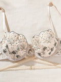 Conjunto De 2 Piezas De Ropa Interior Femenina Bordado Romantico, Temporada De Bodas