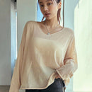 DAZY Jersey De Manga Larga Delgada De Ajuste Holgado De Color Solido Para Mujer