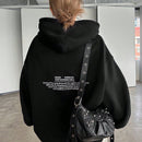 Dazy sudadera con capucha de manga larga con estampado de letras minimalista, uso diario informal