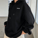 Dazy sudadera con capucha de manga larga con estampado de letras minimalista, uso diario informal