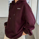 Dazy sudadera con capucha de manga larga con estampado de letras minimalista, uso diario informal