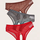 Ropa Interior De Malla Sexy Para Mujer, Paquete De 3 Piezas