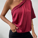 VCAY Blusa De Mujer De Una Manga Estilo Mariposa En El Hombro