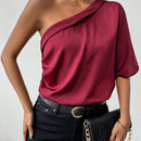 VCAY Blusa De Mujer De Una Manga Estilo Mariposa En El Hombro