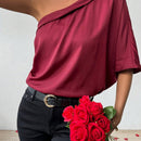 VCAY Blusa De Mujer De Una Manga Estilo Mariposa En El Hombro