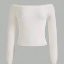 BASICS Jersey De Manga Larga Fuera Del Hombro Para Mujer