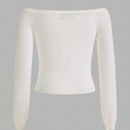 BASICS Jersey De Manga Larga Fuera Del Hombro Para Mujer