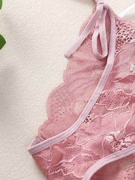 Conjunto De Tangas Triangulares De Encaje Para Mujer De 3 Piezas