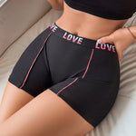 Pantalon Boyshorts Tejido Con Detalles De Letra Para Damas