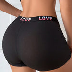Pantalon Boyshorts Tejido Con Detalles De Letra Para Damas