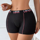 Pantalon Boyshorts Tejido Con Detalles De Letra Para Damas