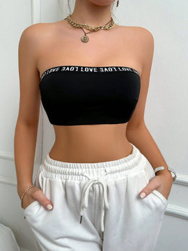 Sujetador Tipo Bandeau Para Mujeres Con Letras Impresas