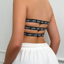 Sujetador Tipo Bandeau Para Mujeres Con Letras Impresas
