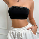 Sujetador Tipo Bandeau Para Mujeres Con Letras Impresas