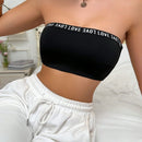 Sujetador Tipo Bandeau Para Mujeres Con Letras Impresas