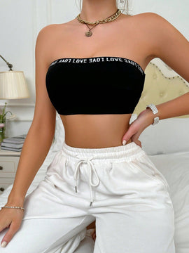 Sujetador Tipo Bandeau Para Mujeres Con Letras Impresas