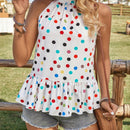 Frenchy Blusa De Cuello Halter Para Mujer Con Estampado De Lunares Coloridos