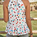Frenchy Blusa De Cuello Halter Para Mujer Con Estampado De Lunares Coloridos