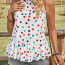 Frenchy Blusa De Cuello Halter Para Mujer Con Estampado De Lunares Coloridos