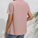 Camisa Con Cuello En Forma De Corazon Con Encaje
