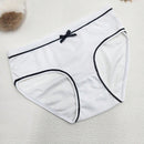 4 Piezas/set Panties De Triangulo Con Diseno De Bloques De Color Para Mujer De Altura Media Con Lazo De Mono