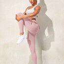 Leggings deportivos de cintura alta, color rosa, con multiples bolsillos con solapa, cinturilla ancha, para correr, yoga, fitness, pantalones ajustados, pantalones de entrenamiento informales