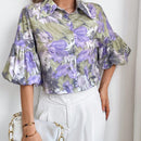 Prive Camisa De Mujer Con Estampado Floral Y Cierre De Un Solo Boton