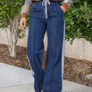 LUNE Jeans De Mezclilla Con Corte Holgado Y Decoracion De Rayas