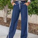 LUNE Jeans De Mezclilla Con Corte Holgado Y Decoracion De Rayas