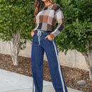 LUNE Jeans De Mezclilla Con Corte Holgado Y Decoracion De Rayas
