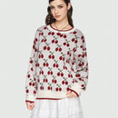 Sweetness Sweater Con Estampado De Cerezas Y Hombros Caidos