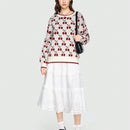 Sweetness Sweater Con Estampado De Cerezas Y Hombros Caidos