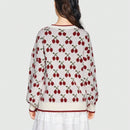 Sweetness Sweater Con Estampado De Cerezas Y Hombros Caidos