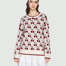 Sweetness Sweater Con Estampado De Cerezas Y Hombros Caidos
