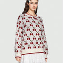 Sweetness Sweater Con Estampado De Cerezas Y Hombros Caidos