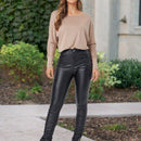 LUNE Pantalones ajustados informales y sencillos para mujer con dobladillo dividido y fruncidos