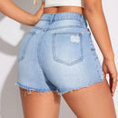 Prive Shorts De Mezclilla Desgastados Para Mujeres