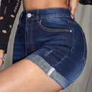 PETITE Shorts Vaqueros De Corte Slim Con Diseno De Bigotes De Gato Para Mujer
