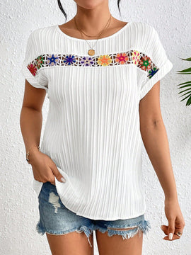 LUNE Camisa De Manga Murcielago Con Parche De Crochet