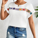 LUNE Camisa De Manga Murcielago Con Parche De Crochet