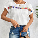 LUNE Camisa De Manga Murcielago Con Parche De Crochet